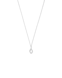 Cubic Zirconia Interlaced Oval Pendant Necklace in Sterling Silver