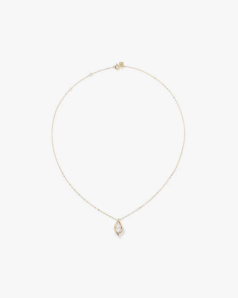 Lume Lab Marquise Pendant with 0.50 Carat TW of Laboratory-Grown Diamond in 10kt Yellow Gold