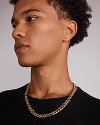 Chaîne Concave Biseautée en Or Jaune 10 ct, 55 cm (22 po), 8 mm de Largeur