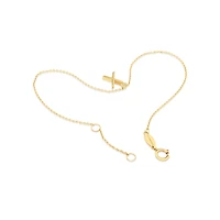 Collier à pendentif initiale X en or jaune 10 K