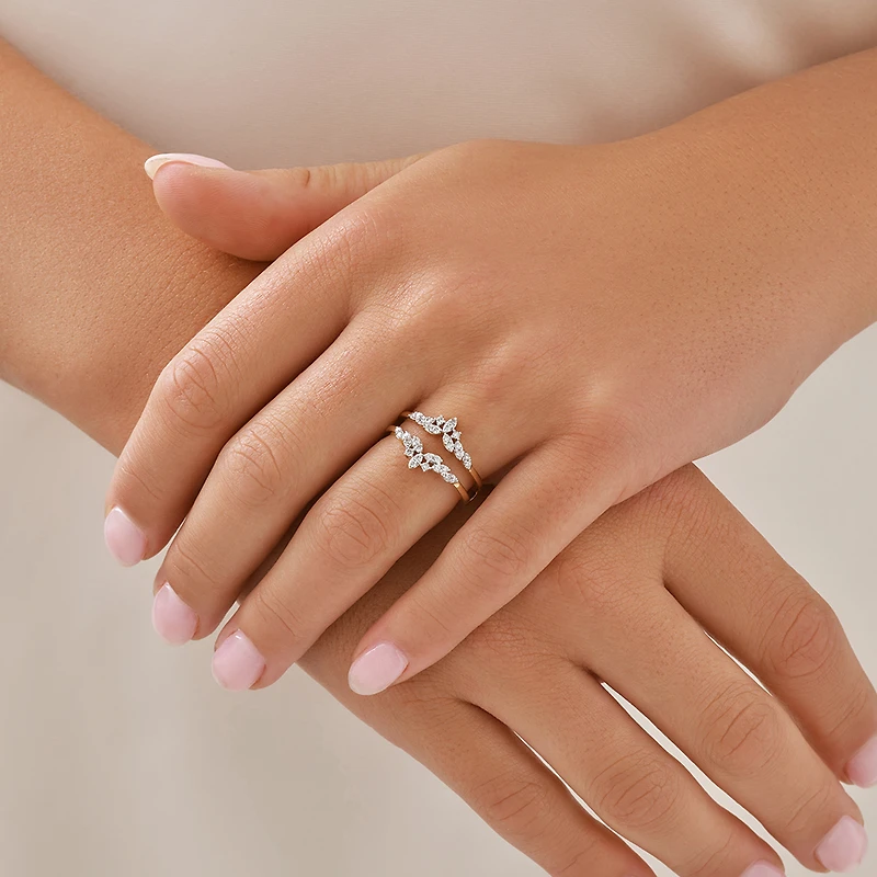 Bague amplificatrice avec 0,33 carat TW de diamants en or jaune 14kt