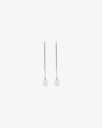 6mm Threader Earrings with Cultured Freshwater Pearls in Sterling Silver