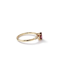 Oval-Cut Pink Tourmaline Scatter Ring with 0.10 Carat TW of Diamonds in 10kt Yellow Gold