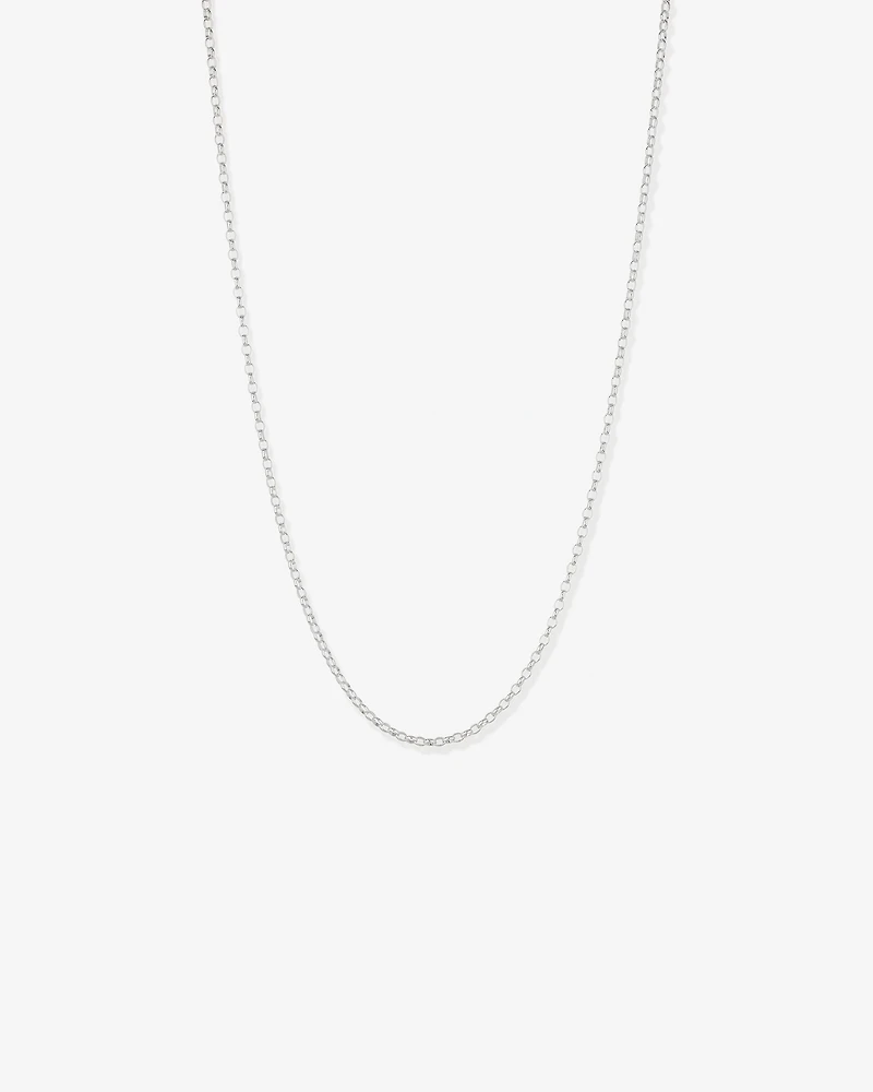 55cm (22") 3mm-3.5mm Width Oval Belcher Chain in Sterling Silver