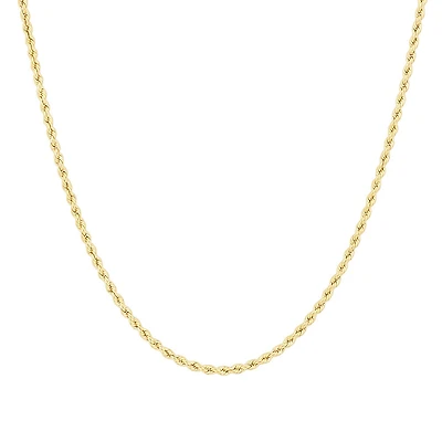 45cm (18") 2.5mm Rope Chain in 10kt Yellow Gold