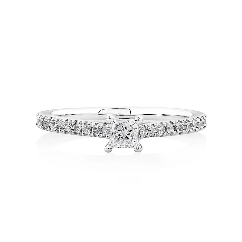 Engagement Ring with Carat TW Diamonds in 14kt White Gold