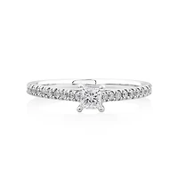 Engagement Ring with Carat TW Diamonds in 14kt White Gold
