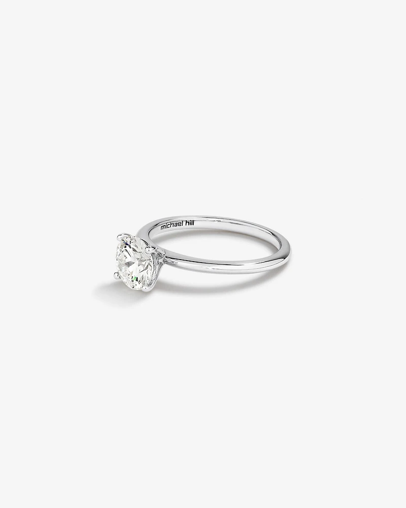 Bague en or blanc 14 K avec diamant créé en laboratoire totalisant 1,25 ct