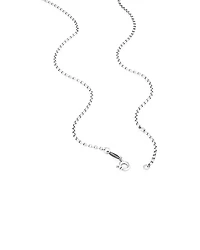 Chaîne belcher de 45 cm en or blanc 18 K avec diamants, largeur de 1 à 1,5 mm