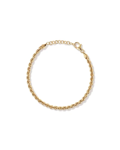 Bracelet corde semi-massif 19 cm en or jaune 10 carats