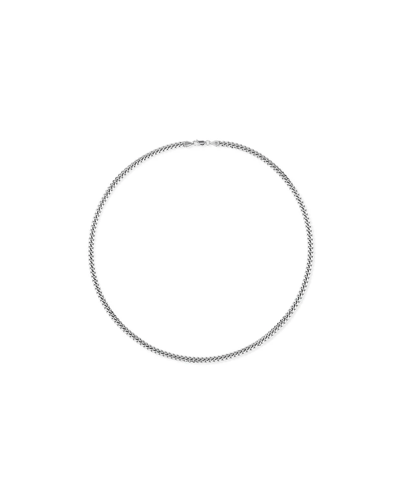 Collier Chaîne Gourmette Miami 55 Cm (22") Largeur 5,35 Mm En Argent Sterling