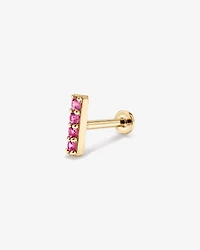 Boucle d’oreille individuelle pour hélix avec saphirs roses en or jaune 10 carats