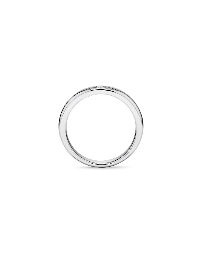 Alliance Duo avec Diamants Ronds Brillants de 0,05 Carat TW en Or Blanc 18 kt