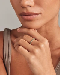 Bague superposée en émeraude en or jaune 10 carats