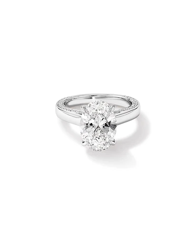 4.47 Carat TW Oval Cut Laboratory-Grown Diamond Engagement Ring in 18kt White Gold