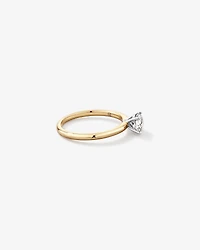 0,70 Carat Poids Total Bague De Fiançailles Solitaire En Diamant De Laboratoire Rond Brillant En Or Jaune Et Blanc 14 Carats