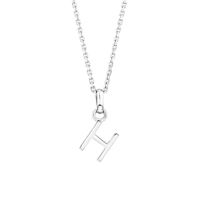 "H" Initial Pendant in Sterling Silver