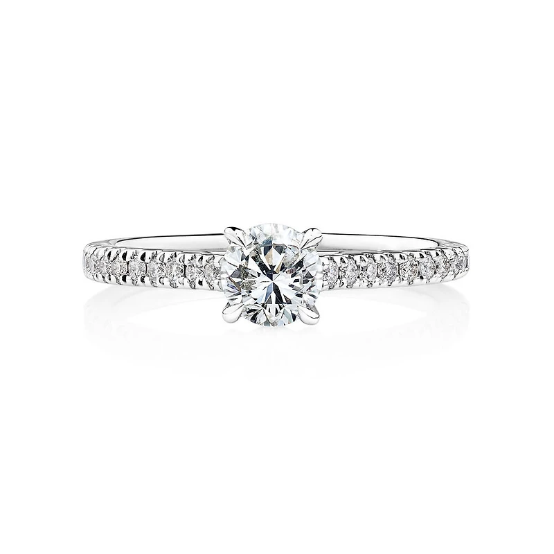 Engagement Ring with 0.78 Carat TW of Diamonds in 14kt White Gold