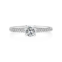 Engagement Ring with 0.78 Carat TW of Diamonds in 14kt White Gold