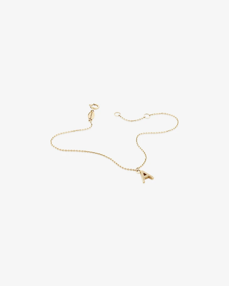 19cm (7.5") A Initial Bracelet in 10kt Yellow Gold