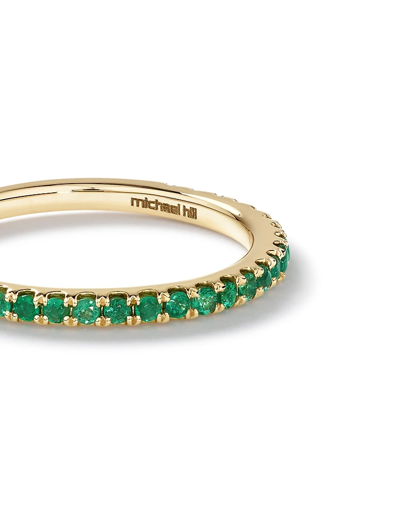 Bague superposée en émeraude en or jaune 10 carats