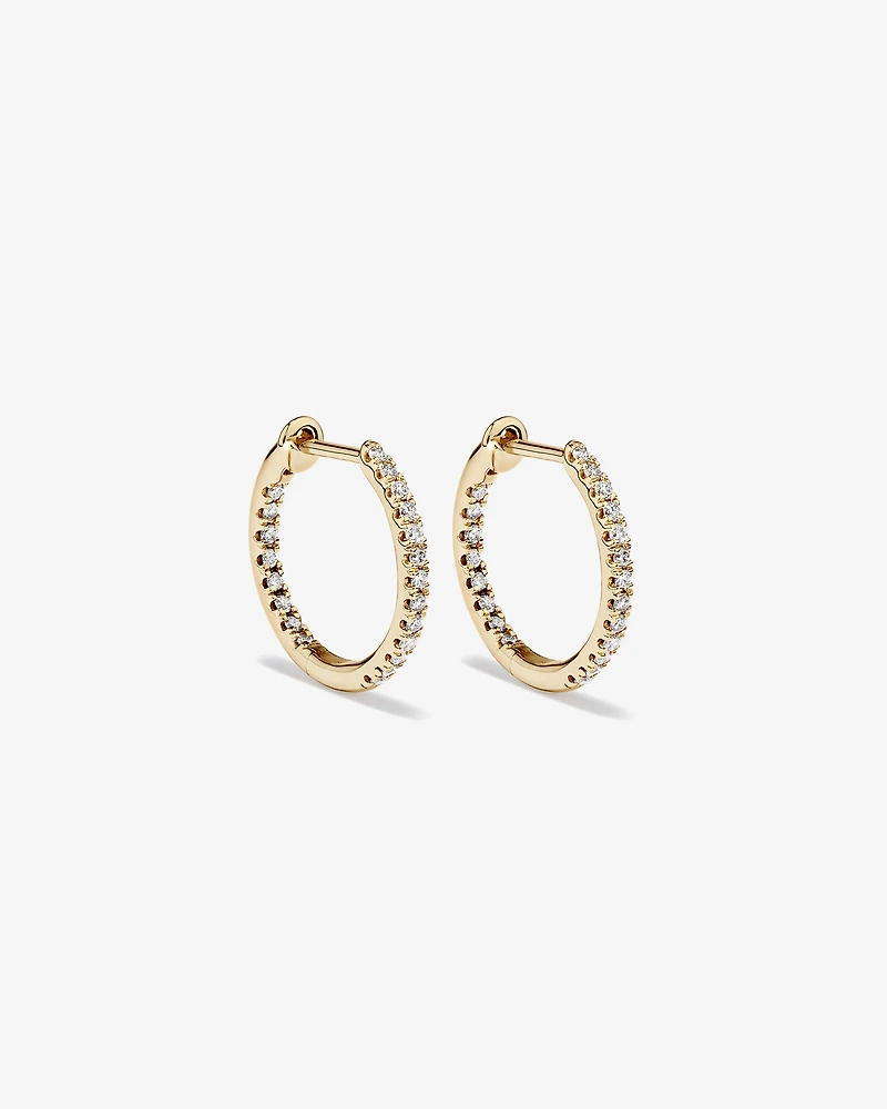 Hoop Earrings With 0.25 Carat TW Of Diamonds 10kt Yellow Gold