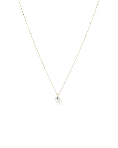Pendentif solitaire en diamant cultivé en laboratoire TW de 1,00 carat en or jaune 14 carats