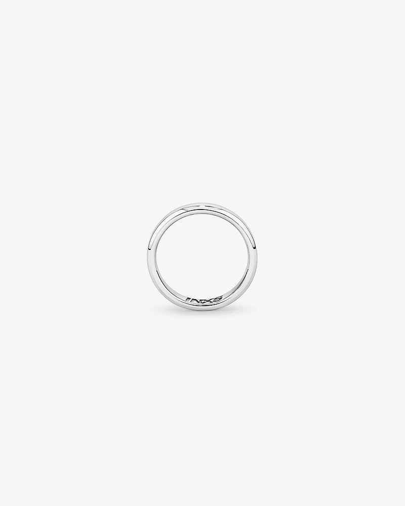 Bague à Bords Biseautés Gravée INXS By My Side de 4 mm en Argent Sterling Recyclé