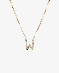 "W" Initial Necklace with 0.10 Carat TW of Diamonds in 10kt Yellow Gold