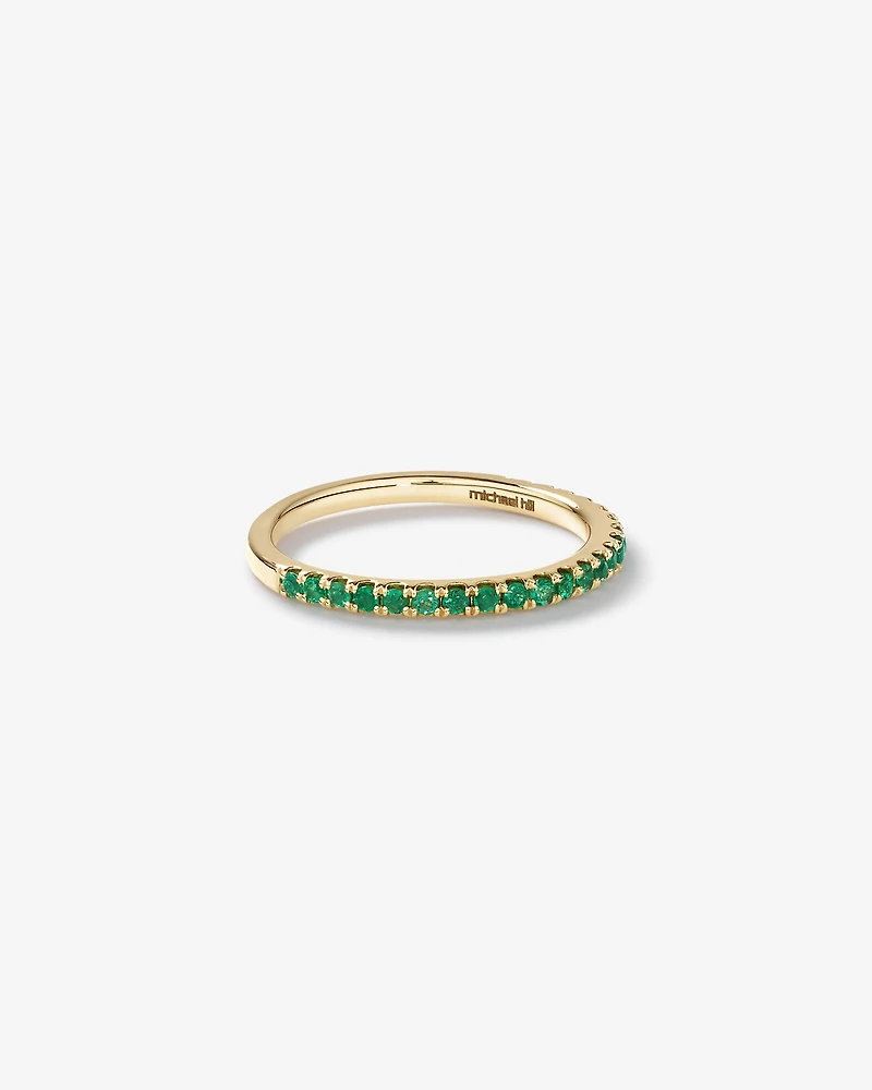 Bague superposée en émeraude en or jaune 10 carats