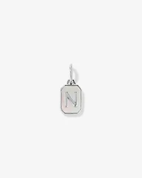 Pendentif initiale Lettre N en nacre et argent sterling