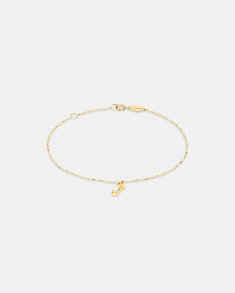 Collier à pendentif initiale J en or jaune 10 K