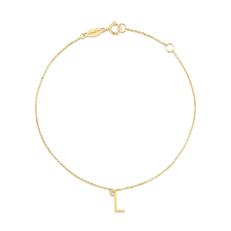 Collier à pendentif initiale L en or jaune 10 K