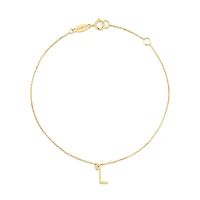 Collier à pendentif initiale L en or jaune 10 K