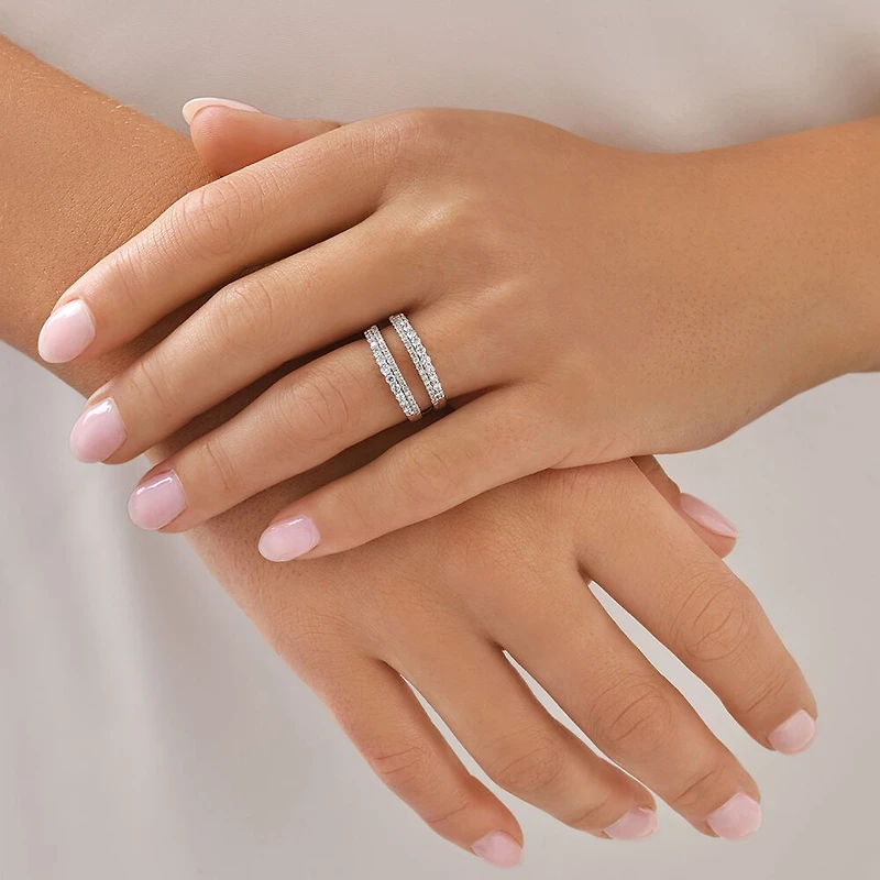Enhancer Ring with 0.70 Carat TW of Diamonds in 14kt White Gold