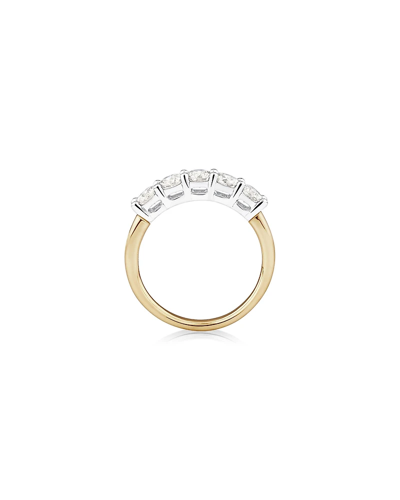 Evermore 5 Stone Wedding Band with 1 Carat TW of Diamonds in 14kt Yellow/White Gold