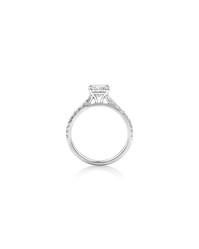 Bague de fiançailles en or blanc 14 K avec diamants totalisant 1,25 ct
