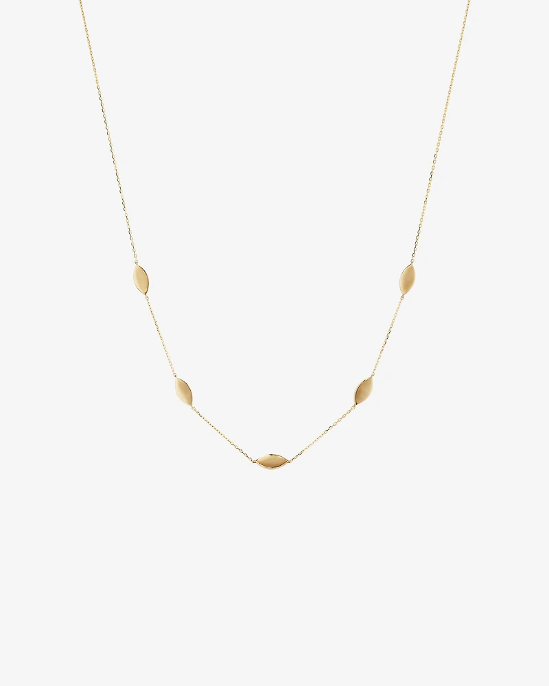 Marquise Station Necklace in 10kt Yellow Gold