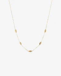 Marquise Station Necklace in 10kt Yellow Gold