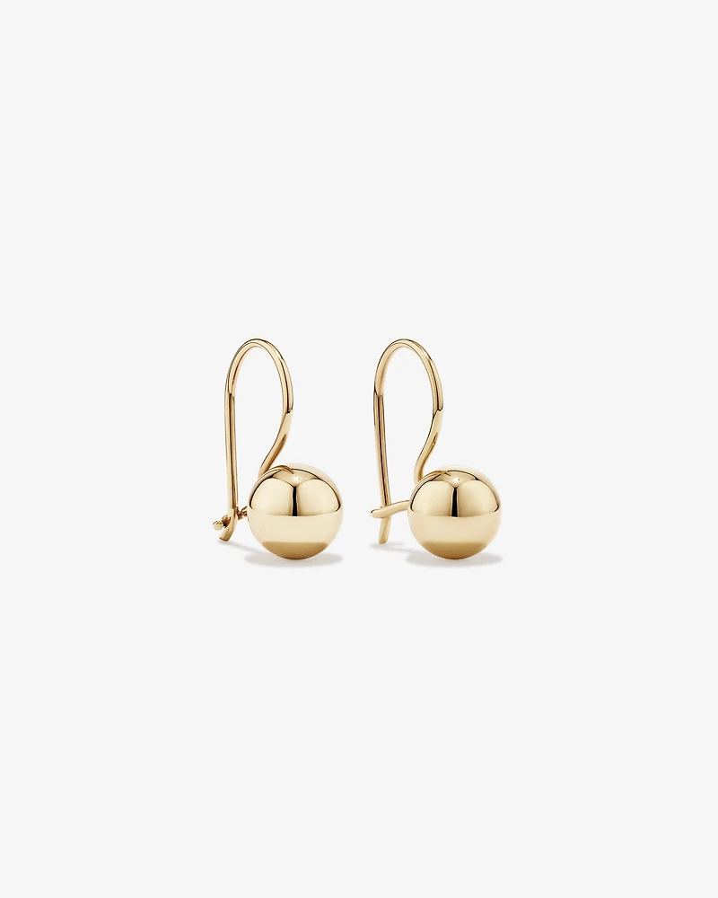 7mm Euroball Earrings 10kt Yellow Gold