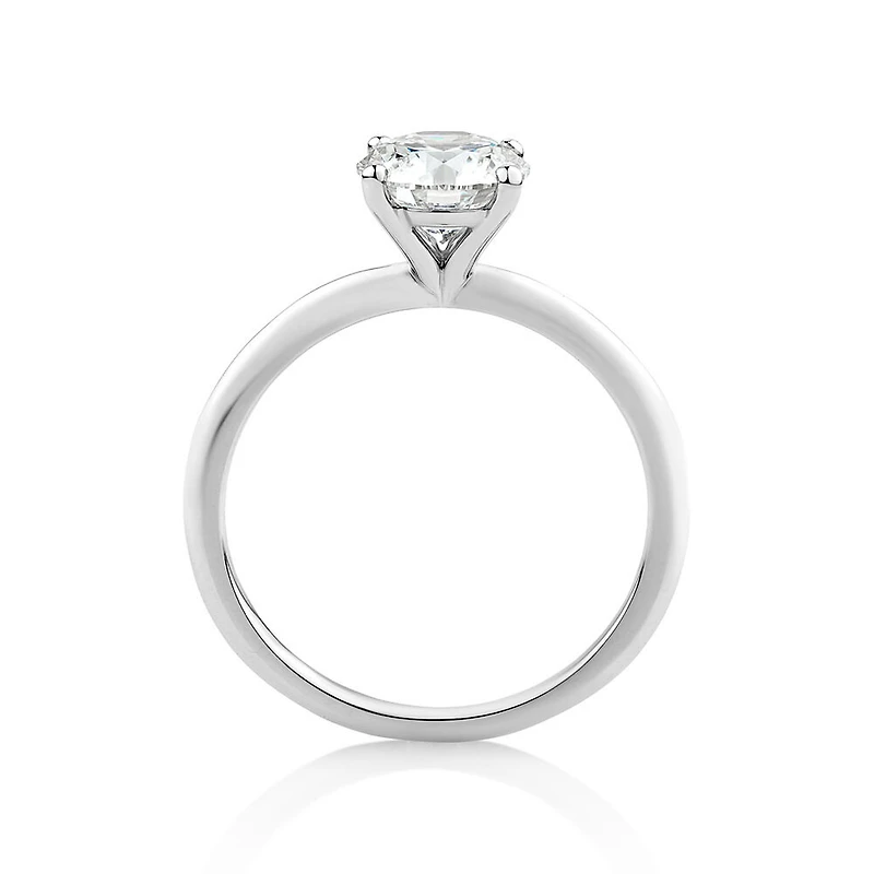 Bague en or blanc 14 K avec diamant créé en laboratoire totalisant 1,25 ct