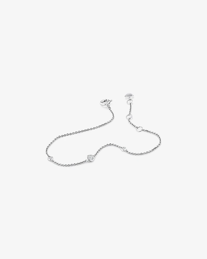 Bracelet en argent sterling avec diamants isolés totalisant 0,10 ct