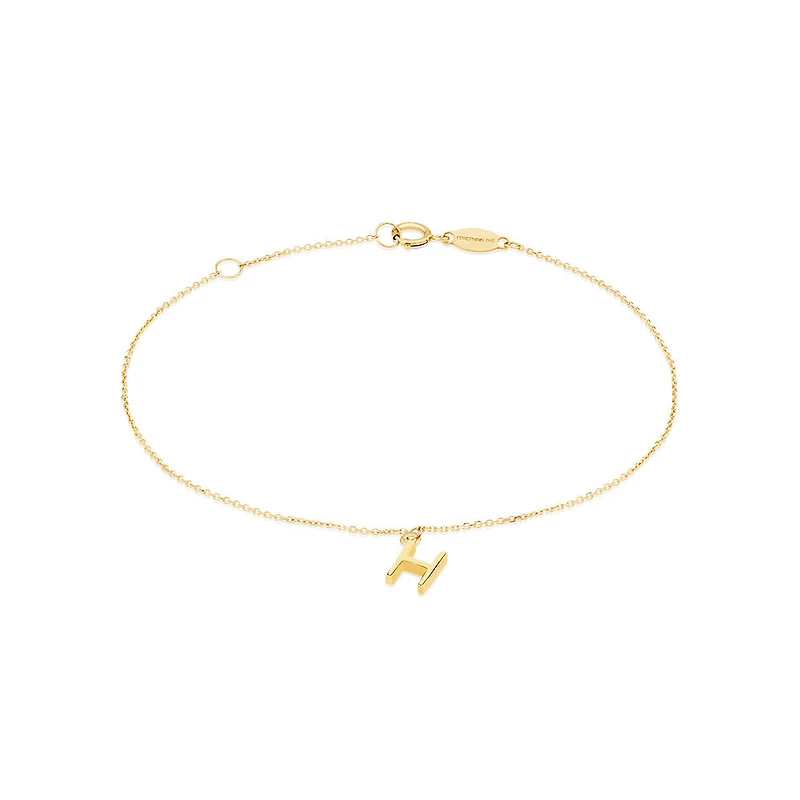 19cm (7.5") H Initial Bracelet in 10kt Yellow Gold