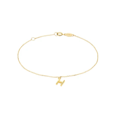 19cm (7.5") H Initial Bracelet in 10kt Yellow Gold