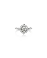 Sir Michael Hill Designer Oval Engagement Ring with 0.92 Carat TW Diamonds in 18kt White Gold