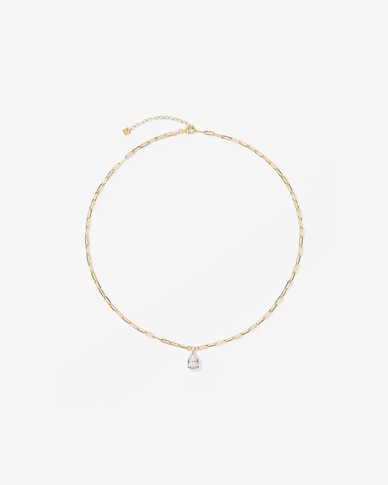 2.00 Carat TW Laboratory-Grown Diamond Pear Solitaire Pendant in 10kt Yellow Gold
