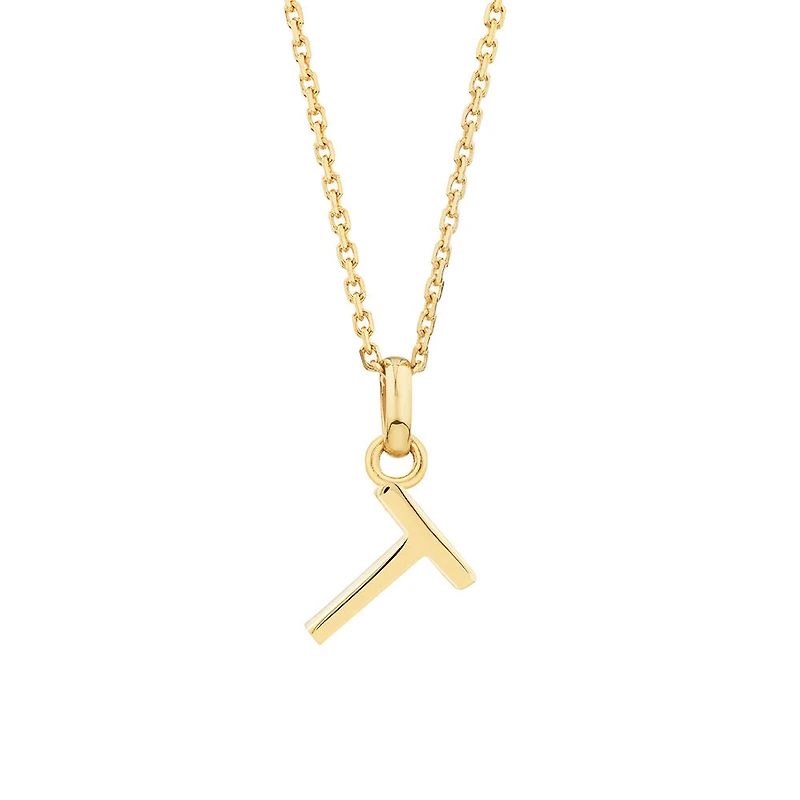Pendentif « T » en or jaune 10 K