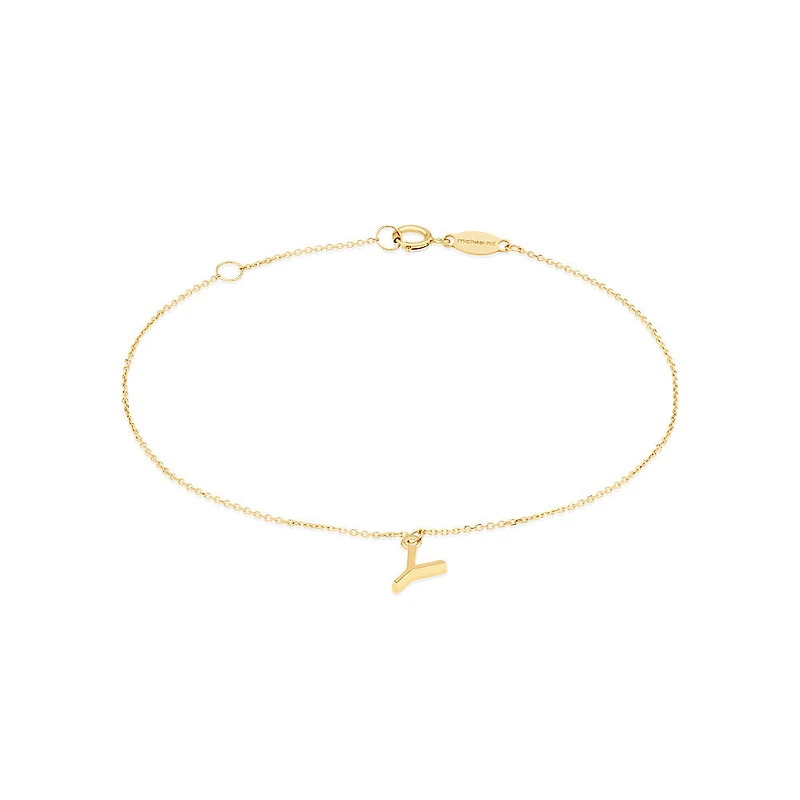 Collier à pendentif initiale Y en or jaune 10 K