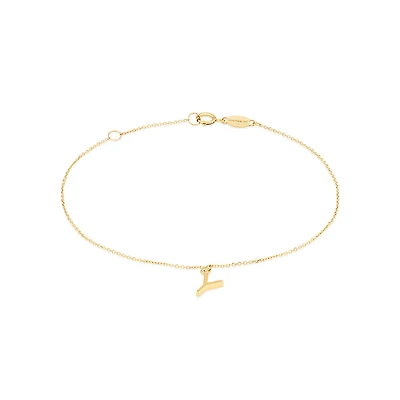 Collier à pendentif initiale Y en or jaune 10 K