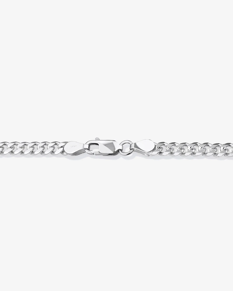 Chaîne à maillons gourmette en argent sterling de 50 cm, largeur 4 mm à 4,5 mm
